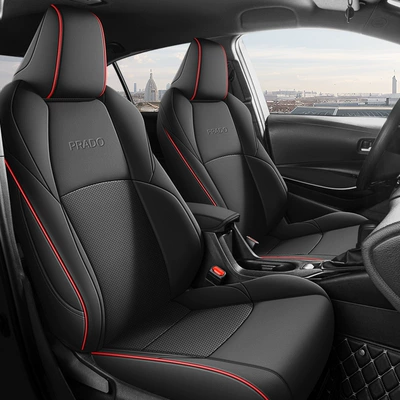 Modelə uyğun (Original) oturacaq örtükləri – cover fully enclosed breathable leather - black-and-red-toyota-prado-special-standard-version-toyota-prado