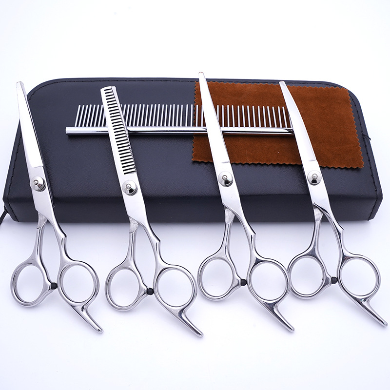 Directo de fábrica de acero inoxidable tijeras para mascotas perro belleza especial tijeras de corte de pelo Teddy corte de pelo traje