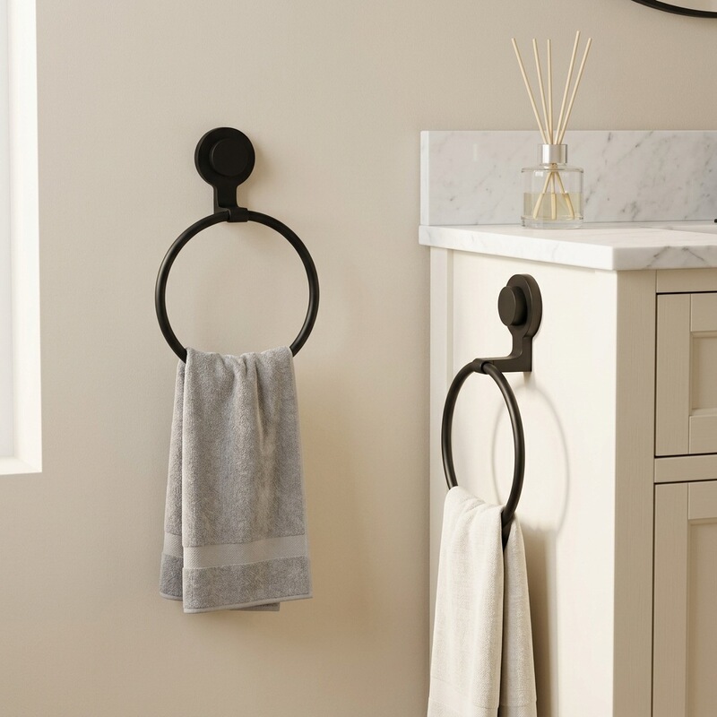 Koemo Amazon Towel Ring Stainless Steel Towel Rack Bathroom Wall-Mounted Suction Cup Towel Rack No Drilling Cross-Border Koemo Amazon Towel Ring Stainless Steel Towel Rack Bathroom Wall-Mounted Suction Cup Towel Rack No Drilling Cross-Border