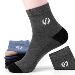 p men's mid-calf socks autumn and winter sweat-absorbent breathable anti-odor foot sports socks comfortable non-balling cotton socks 