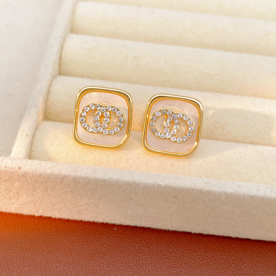 Agujas de plata con diamantes de aceto letras H geometría pendientes cruzados lujosos pendientes de alta calidad temperamento retrógrado pendientes mujeres image 8