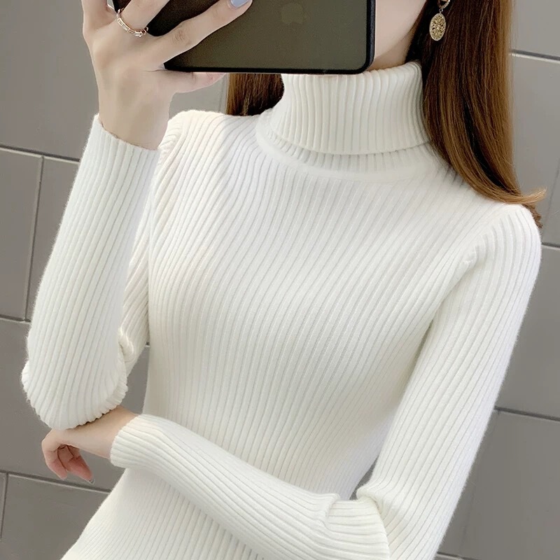 2026 New Autumn and Winter High-Neck Sweater Base Layer for Women, Stylish Long-Sleeve Slim-Fit Knit Top