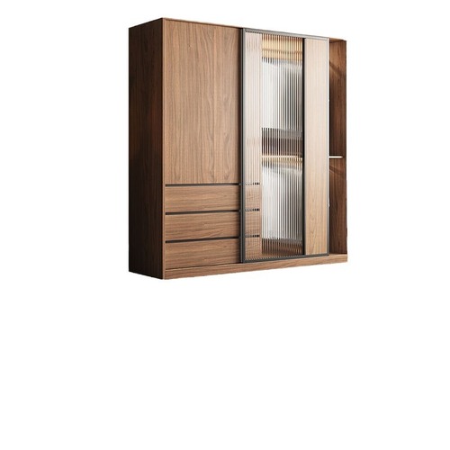 全实木衣柜中式家用卧室大容量衣橱主卧家具推拉门储物柜