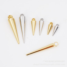 铜镀18K真金保色 锥形铆钉吊坠耳坠 项链坠子挂件锥子DIY饰品配件
