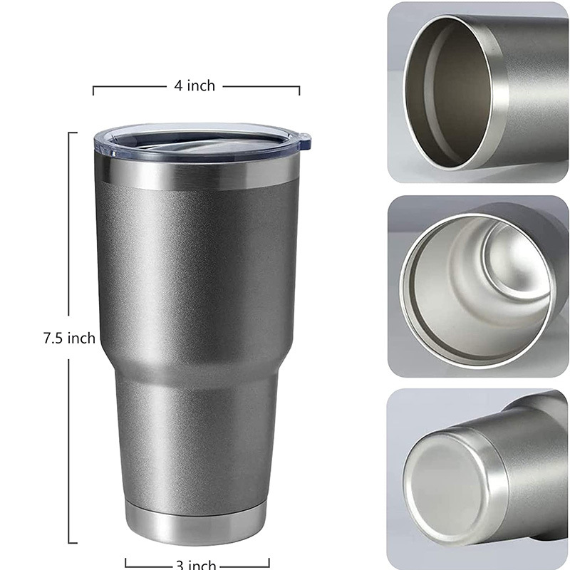 Comercio exterior transfronterizo taza de helado de coche 30oz taza de café doble 304 de acero inoxidable taza de aislamiento de cerveza de paja