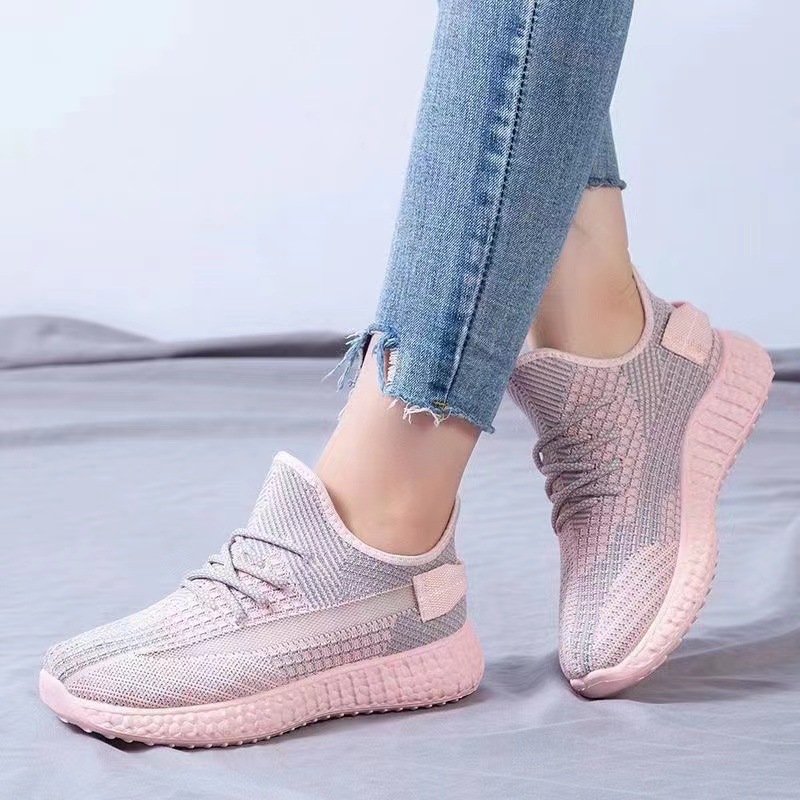 2025 Shoes Women's Sports Style Casual Coconut Shoes Popular Fly Knitted Breathable Sports Shoes Trendy Women's Comfortable Women's Shoes Wholesale