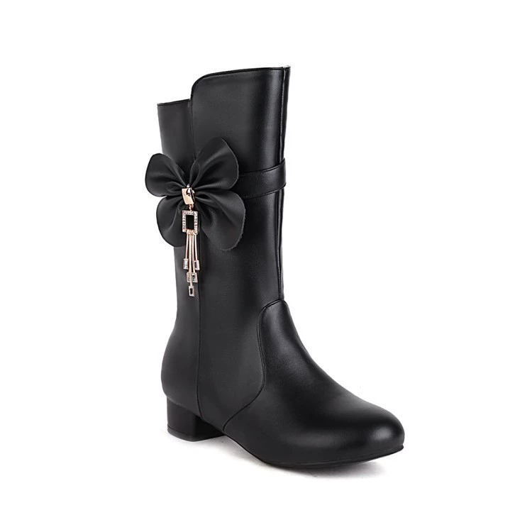 Cute boots with bow, mid-length, (Cross-border trading)