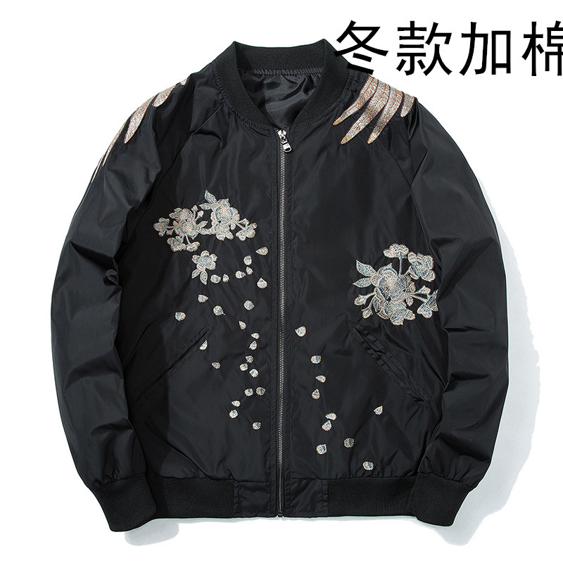 Primavera y otoño nuevo bordado chaqueta voladora uniforme de béisbol hombres moda marca chaqueta superior