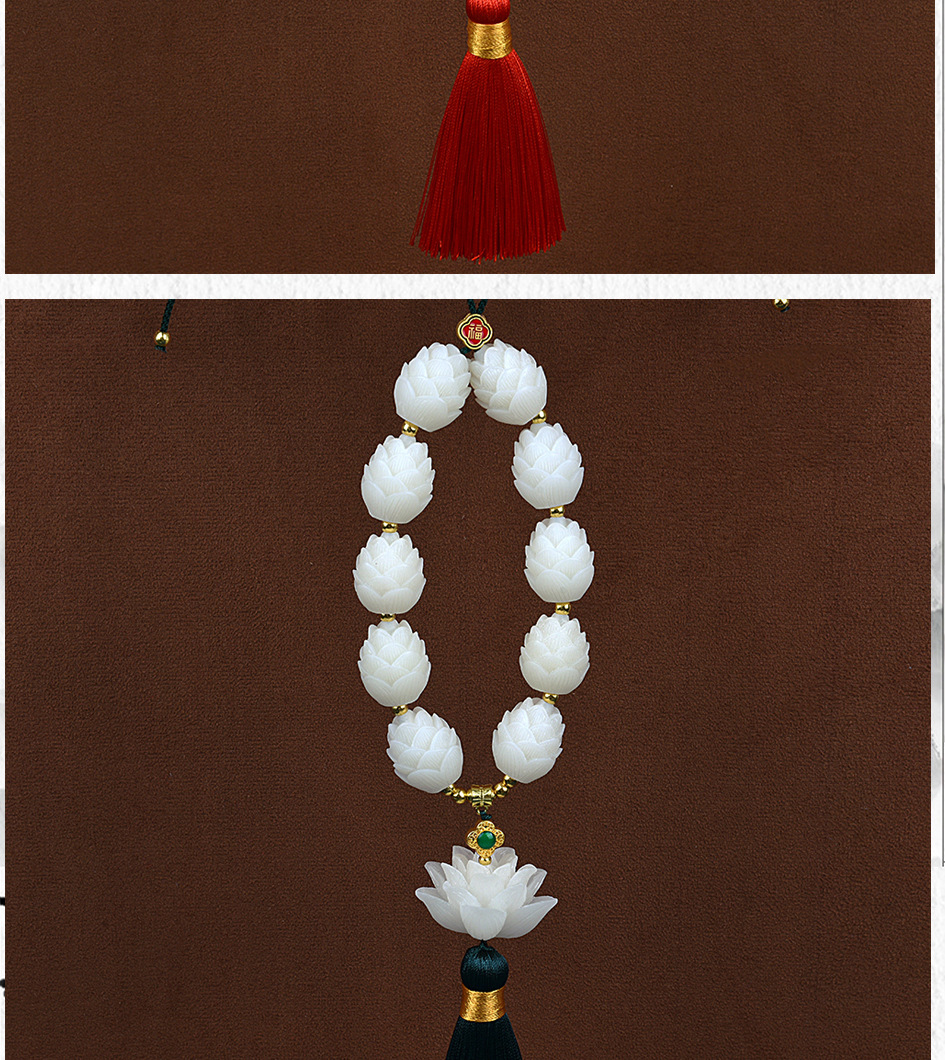 Tiktok Popular Lotus Little Buddha Car Pendant, Baby Buddha for Car Rearview Mirror, Good Luck Charm, Peach Wood Car Decoration