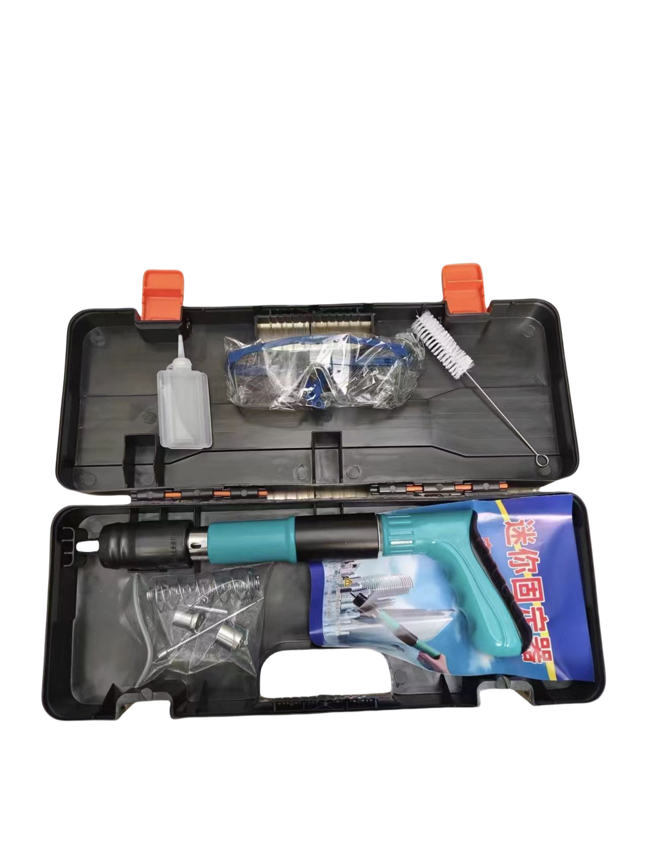 Caja de plástico azul + paquete de accesorios + 10 claves