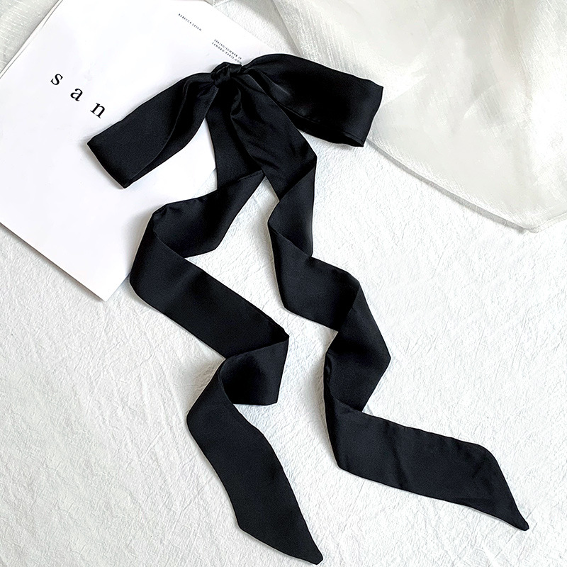 Pañuelo de seda de tira larga, sentido avanzado, nuevo color caramelo, color sólido, bufanda estrecha y versátil, cinta decorativa para el cabello, cinta para atar, cinta