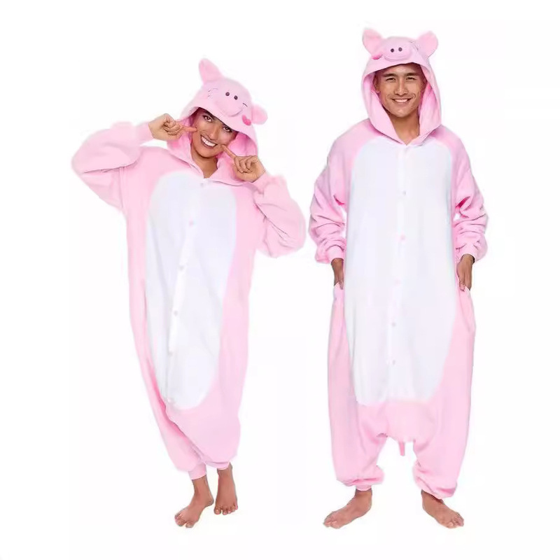 Amazon Cross Border Pink Pig Teddy Bear Sloth Frog Cow Kung Fu Panda Brown Monkey Cartoon Adult Sleepwear