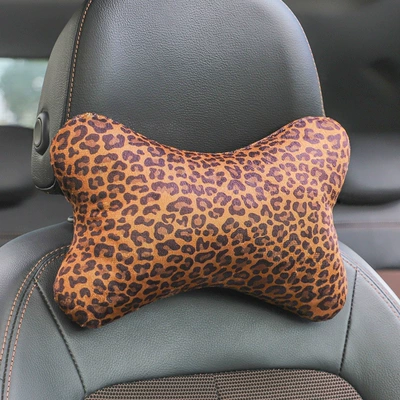 Car Headrest Neck Pillow, Car Seat Cushion, Leopard Print Car Decoration, Car Interior Accessories, Car Pillow, Cross-Border New Product (Headrest) - 1-brown-leopard-print-headrest