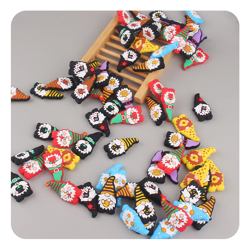 Amazon nuevo bebé caricatura Santa Claus dientes molares joyería creativa DIY accesorios de cadena de tetas