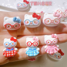 树脂配件批发diy配饰手工材料鞋花水杯贴奶油胶儿童头饰眼镜猫