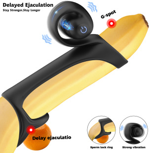 New Three-ring Vibration Lock Ring Couples Resonance Masturbator Male Penis Delay Restractor Adult Sex Products