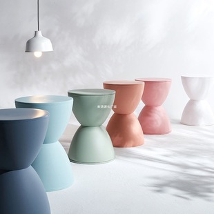 Nordic Shoe-Changing Small Stool for Home Entrance, Simple Living Room Bench, Children's Low Stool, Thickened Plastic Creative Round Stool