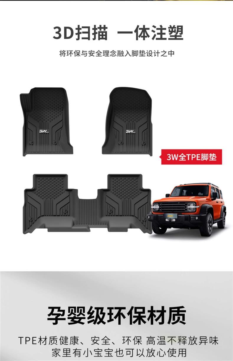 Suitable for Tank 300 All-Inclusive Tpe Floor Mat, Tail Box Mat, 3W Interior Supplies Modified Conqueror Floor Mat