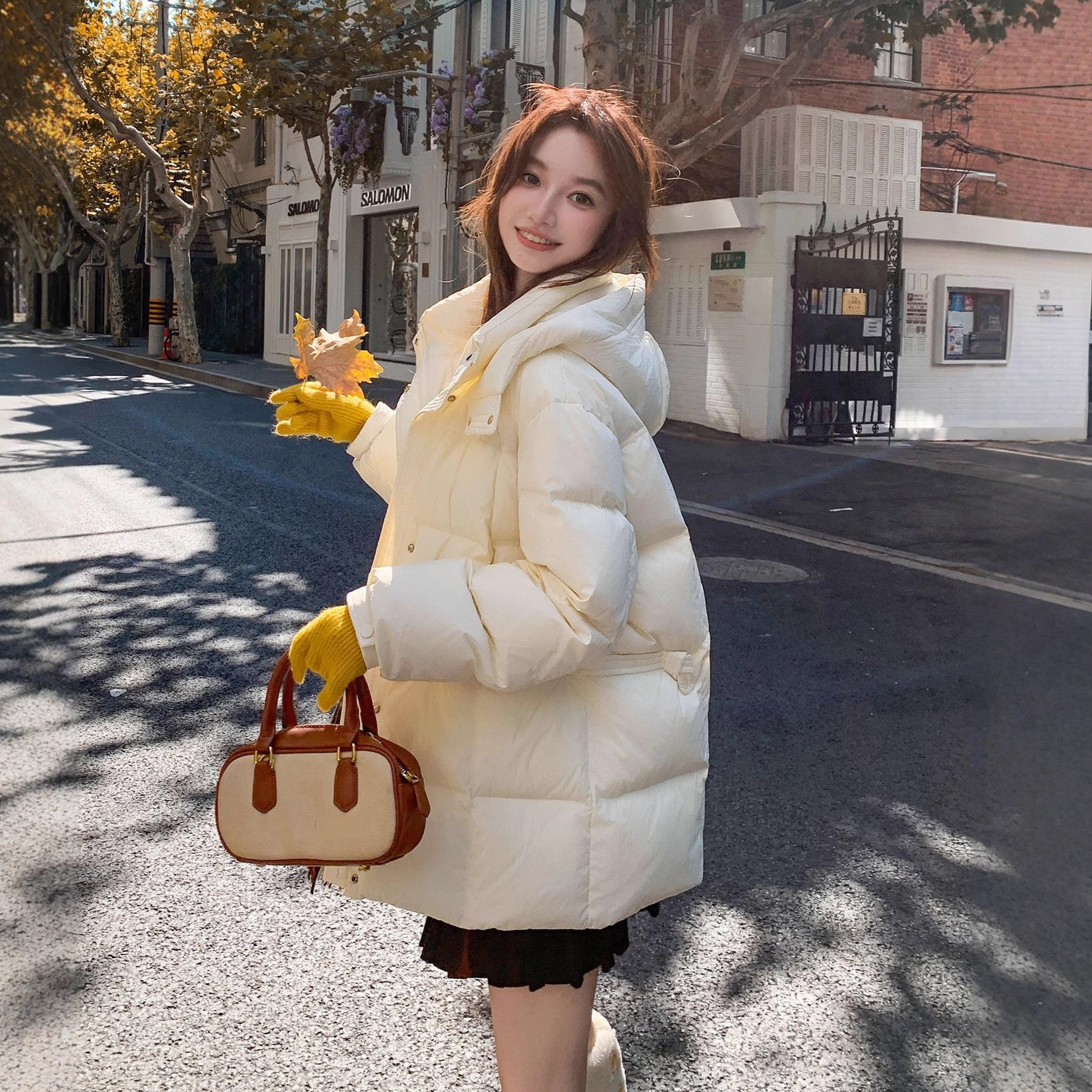 Winter by Ji Plus Size 90% Duck Down Extra Large Women's Clothing 100kg Plus Size Hooded Mid-Length Down Jacket for Women