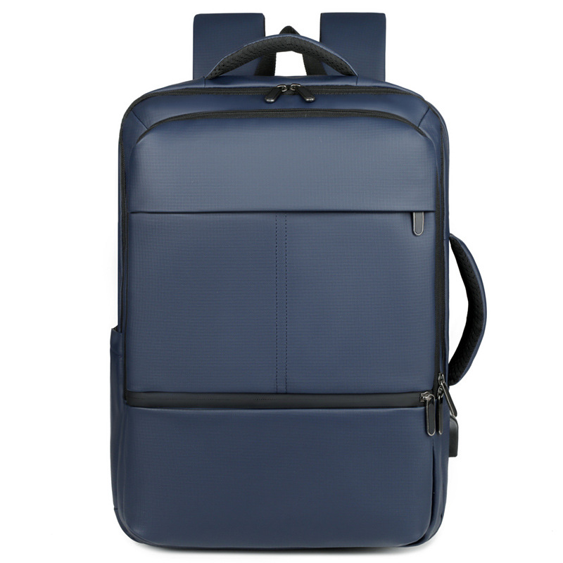 Nueva película de cuero a prueba de rociamientos mochila de gran capacidad de viaje de negocios colgante barra de tracción de embarque bolsa de computadora interfaz USB bolsa de viaje