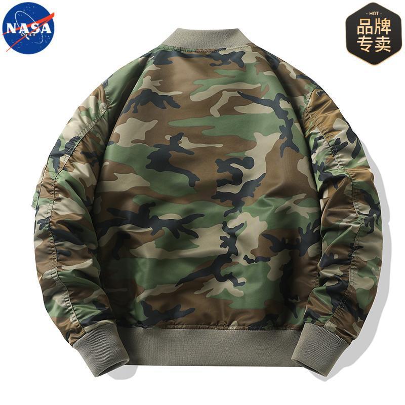 NASAブランド連名2025年春秋アメリカンパイロットジャケット男性カップル迷彩野球服コート|undefined