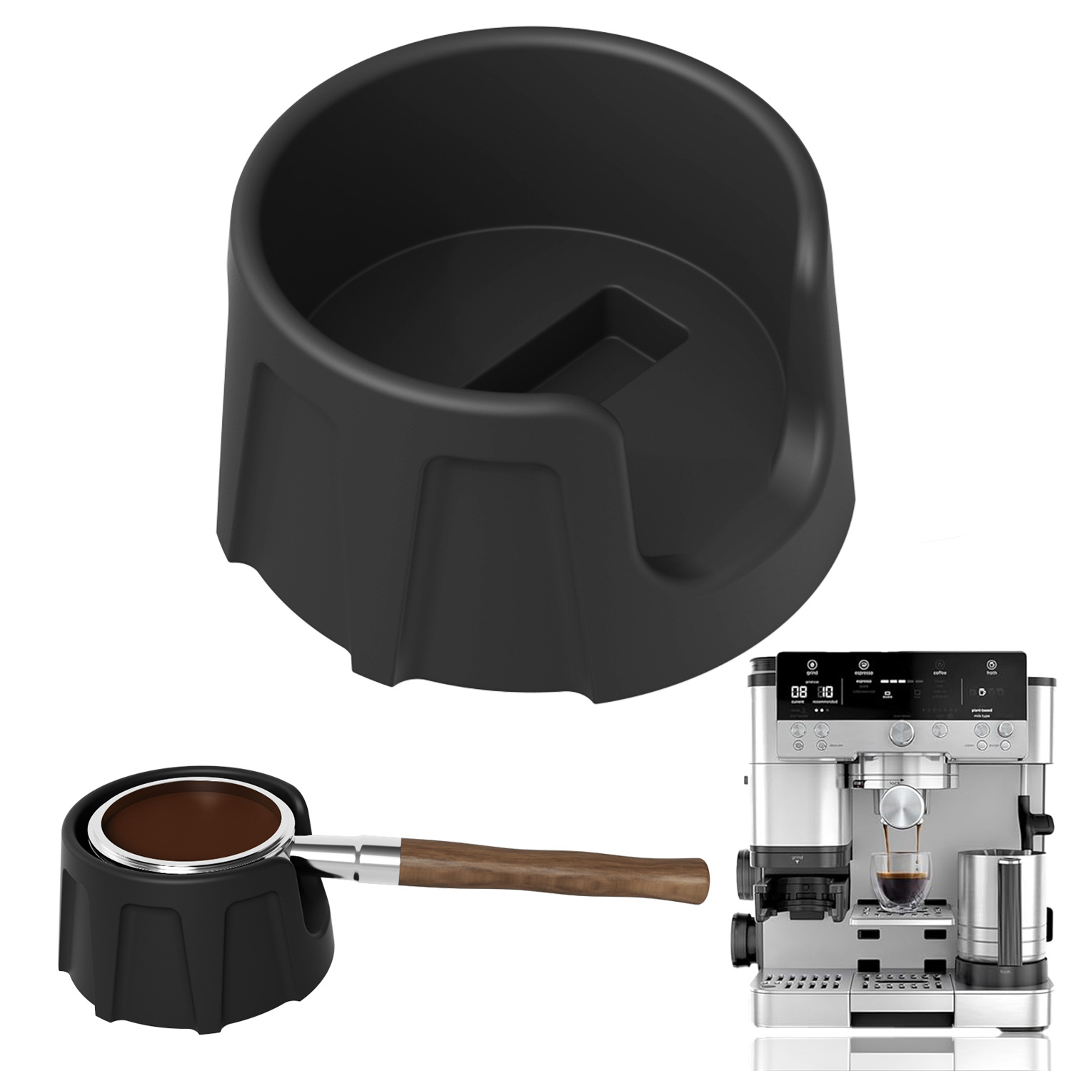 Amazon Italian-Style Silicone Coffee Tamper Base Coffee Handle Bar Corner Mat Powder Grinding Pad Auxiliary Tool