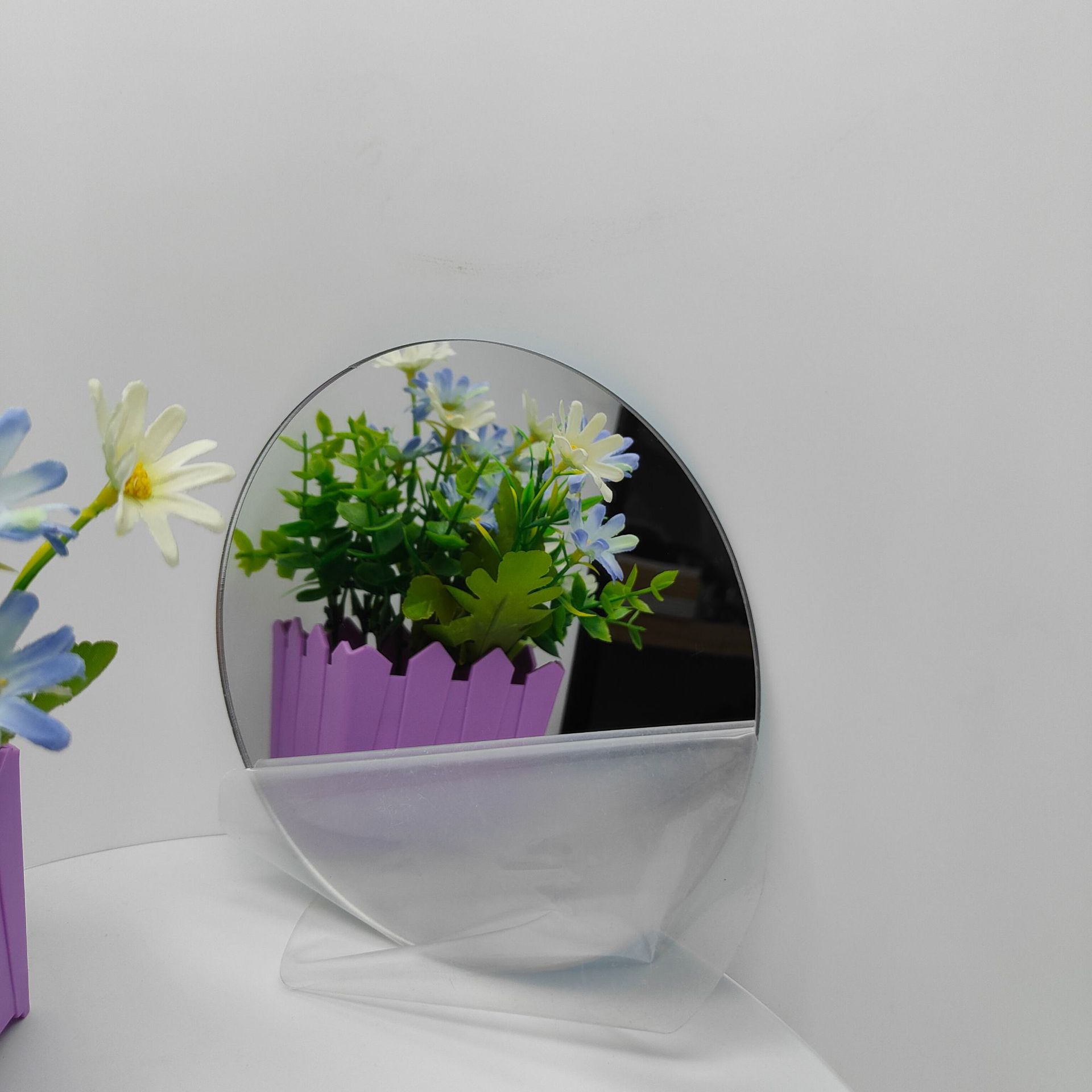 跨境自粘亚克力圆形镜面贴 卧室客厅楼梯过道墙贴 墙面背景装饰镜