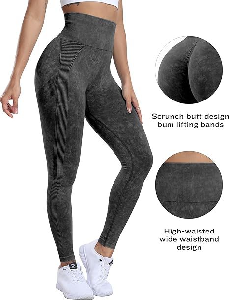 Damen Kleidung Wash Butt Lifting Scrunch Washed Nahtlose Yoga Pfirsich Hüftstrumpfhose_voghion.com