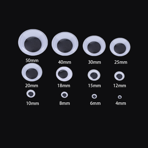 Multi-specification black and white movable eye beads with adhesive…