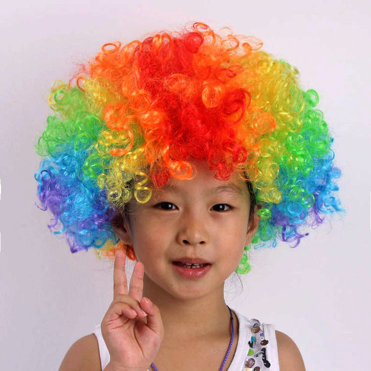 Halloween Navidad tocado explosión cabeza payaso vestir peluca ventilador