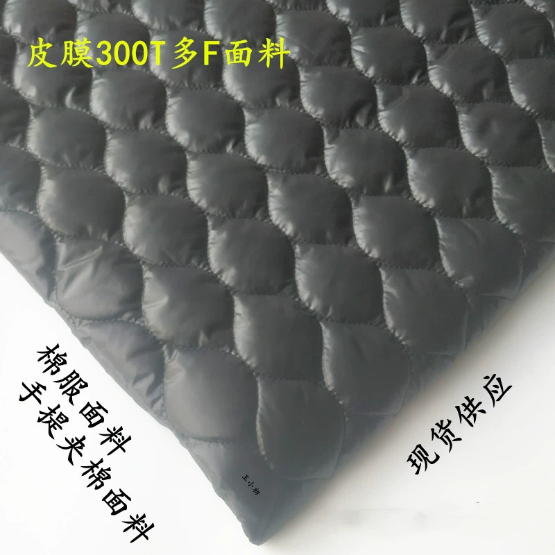 Polyester taffeta embroidered fabric 50D high-density film calendered quilted 140g spray-coated cotton composite quilted warm down