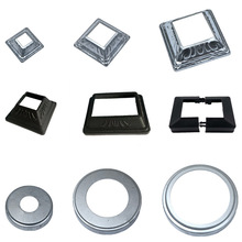 护栏配件大全底盖栏杆装饰盖楼梯脚盖扣盖方管底座铁艺围栏冲压盖