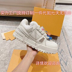 莆田驴家trainer小胖丁厚底增高小白鞋男女冬季皮鞋休闲运动橙
