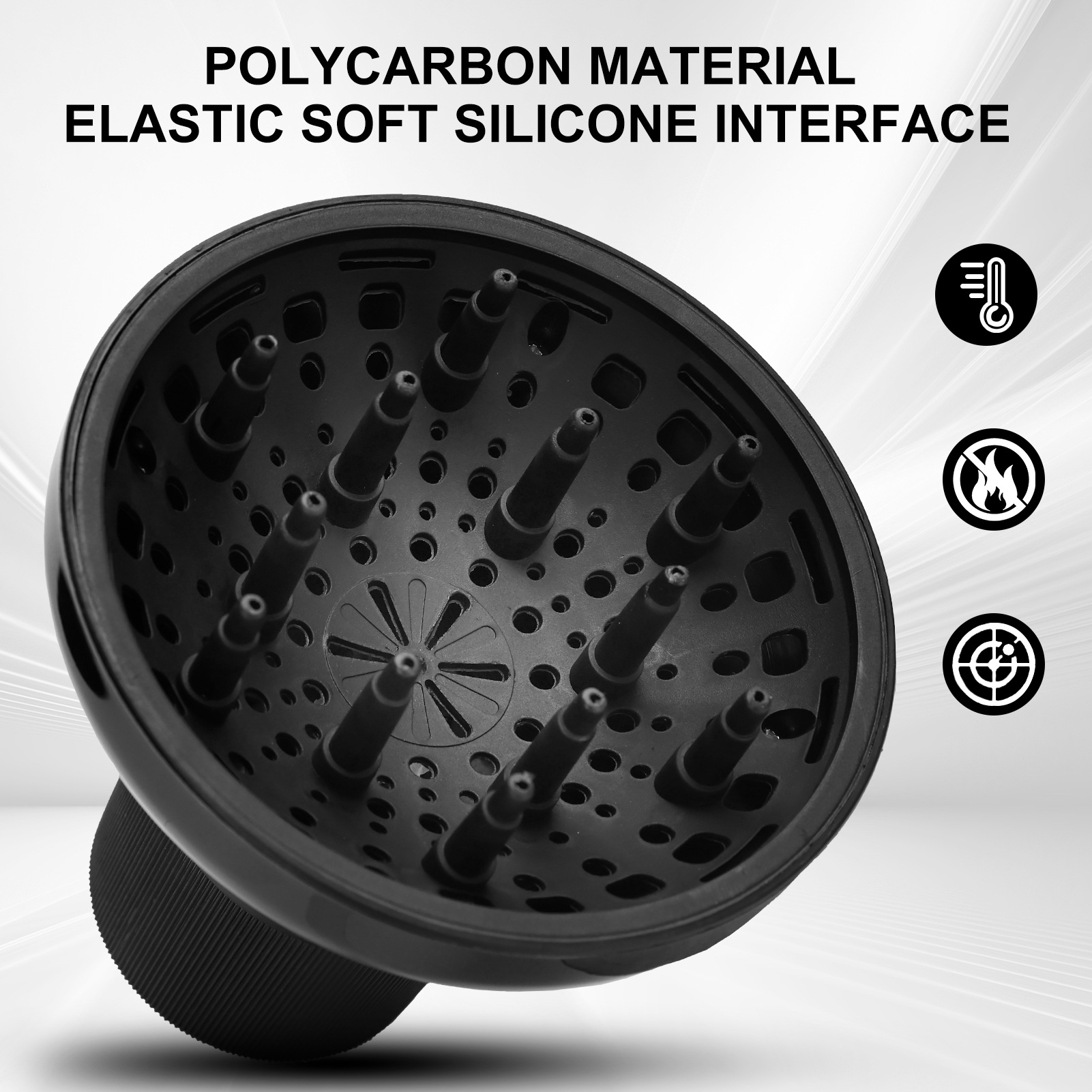 Corte de pelo secador de pelo cubierta de secado de pelo interfaz universal disipador de aire rodillo secador de pelo tipo cubierta de aire grande