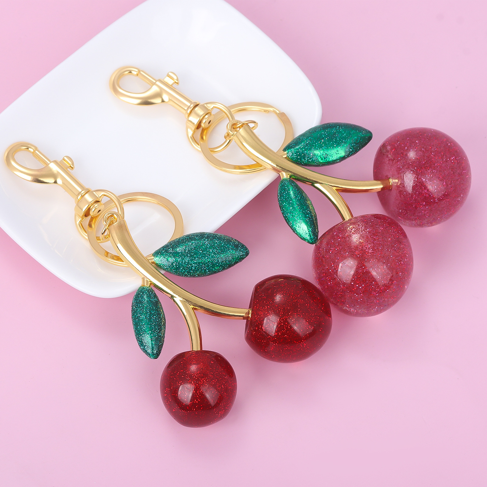 64g Weight Bag Pendant, Keychain Classification 1 Piece Quantity Holiday, Banquet, Travel Occasion Plastic, Resin Material Christmas Festival Cherry Pattern Fruit/Food, Plating Design Elegant, Hip-Hop, Simple Style Style 1 Piece Elegant Hip-Hop Simple Style Cherry Plastic Resin Fruit/Food Plating Christmas Bag Pendant Keychain 39