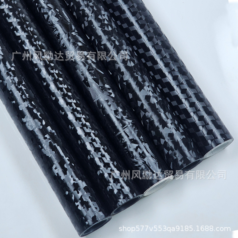 Cross-border best-selling matte forged carbon black hexagonal black shadow black car color change film interior ghost camouflage black