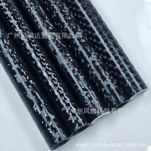 Cross-border best-selling matte forged carbon black hexagonal black shadow black car color change film interior ghost camouflage black