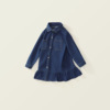 Spring autumn denim skirt, solid bow tie, dress, Korean style, long sleeve, children's clothing, wholesale