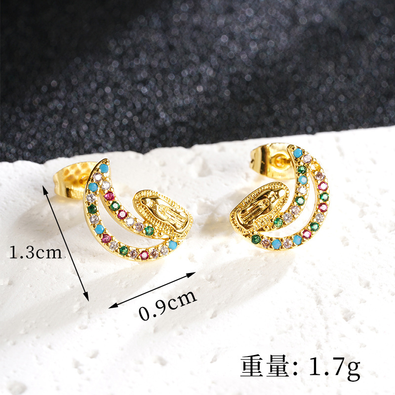 Vietnam Shajin no se desvanece durante mucho tiempo, personalidad europea y americana, moda, diamantes, luna, María, collar, aretes, joyas