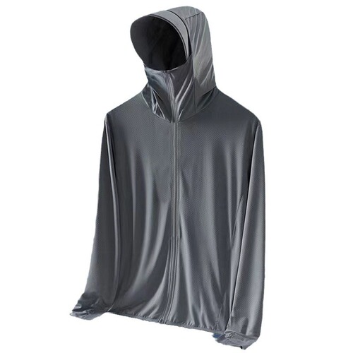 Men's Summer Caped Windbreaker with Ice Silk Sun Protection, Ultra-Thin, Breathable Outdoor Fishing Sun Protection Jacket