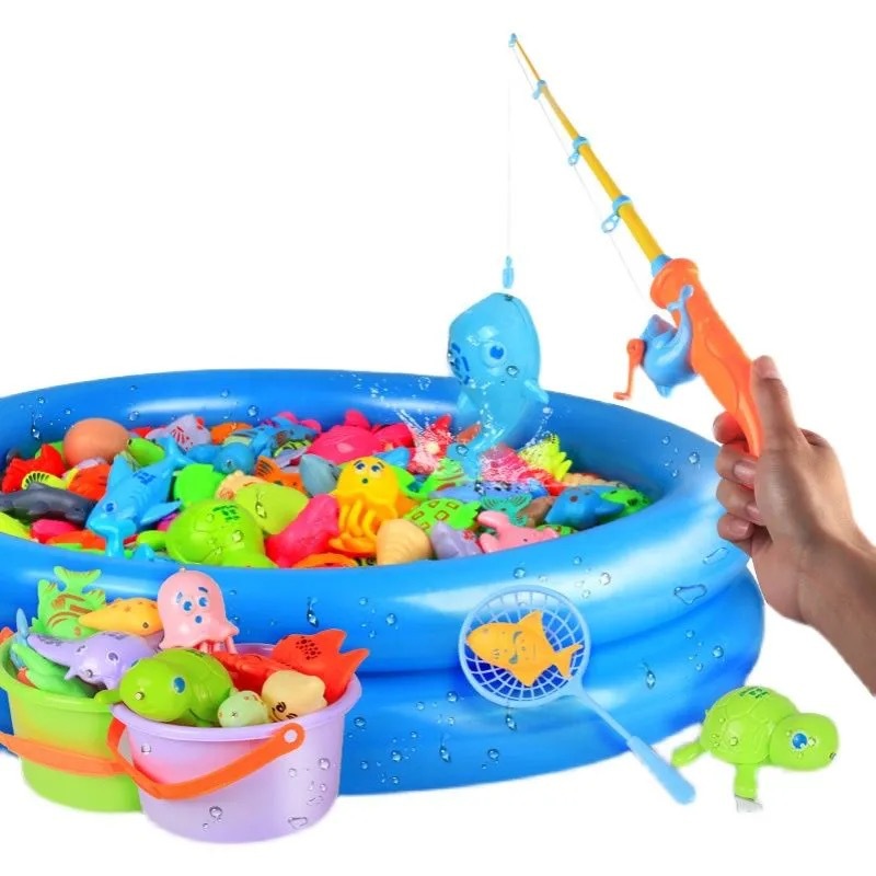 Children's magnetic fishes for fishing play in water