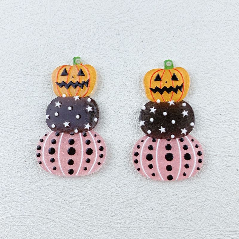 越境新品ハロウィーンアクリルかぼちゃ猫シリーズペンダントDIYアクセサリーストラップ材料部品|undefined