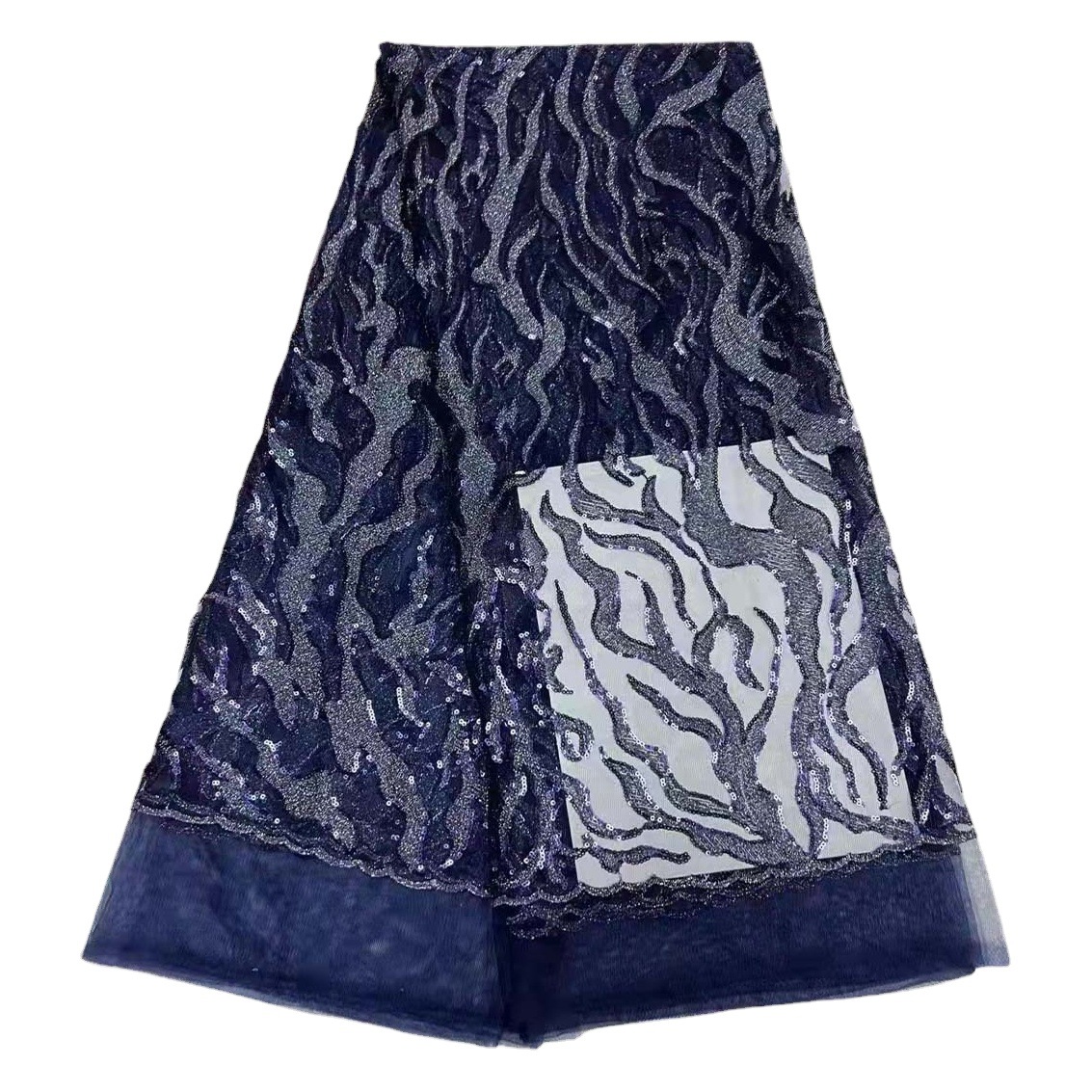 Nueva malla oscuro patrón de lentejuelas bordado accesorios de encaje de Europa y América no-vestido de fiesta de la boda tela de encaje JX1847 image 1