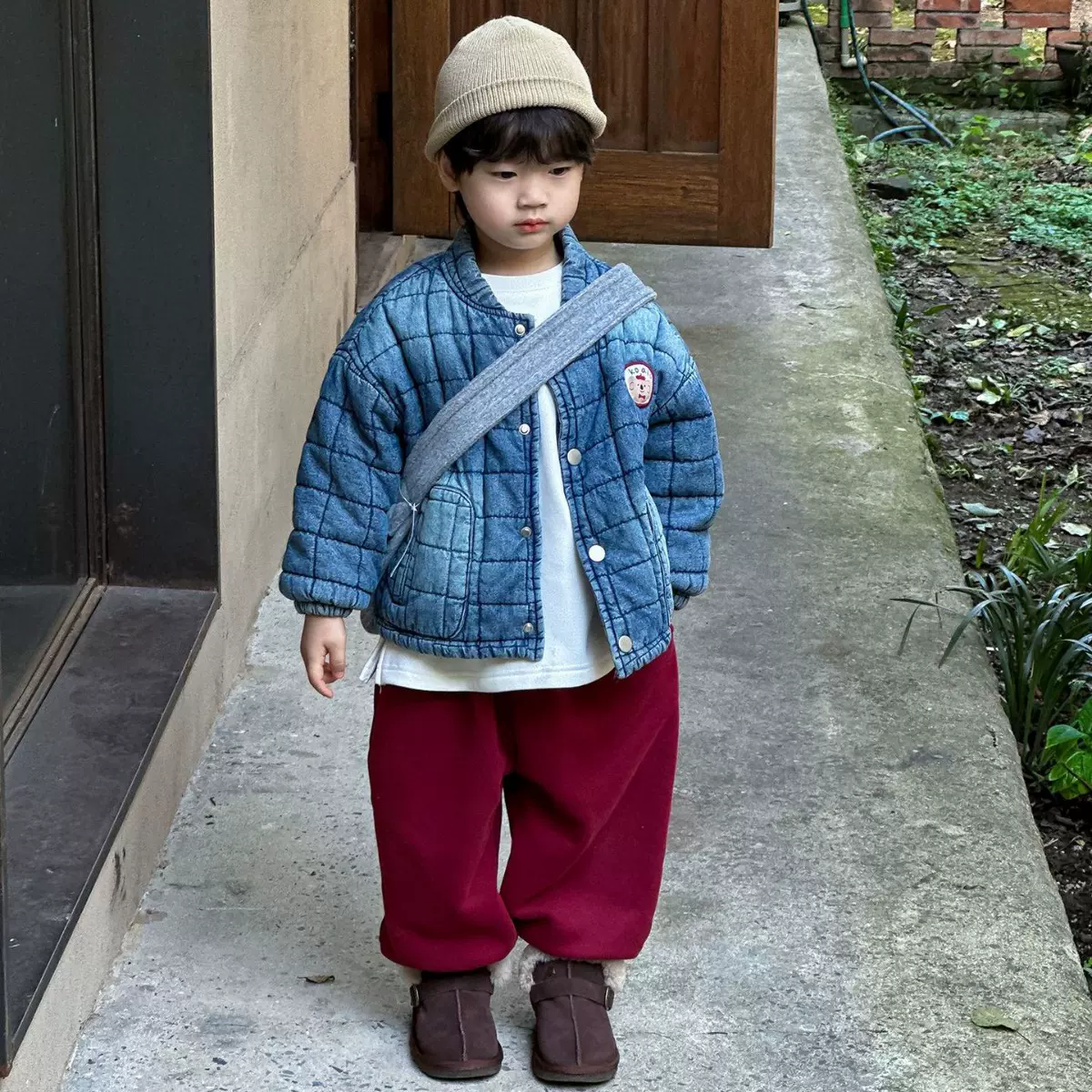 秋冬韩版儿童棉服外套男女童宽松休闲夹棉夹克中小童保暖复古开衫