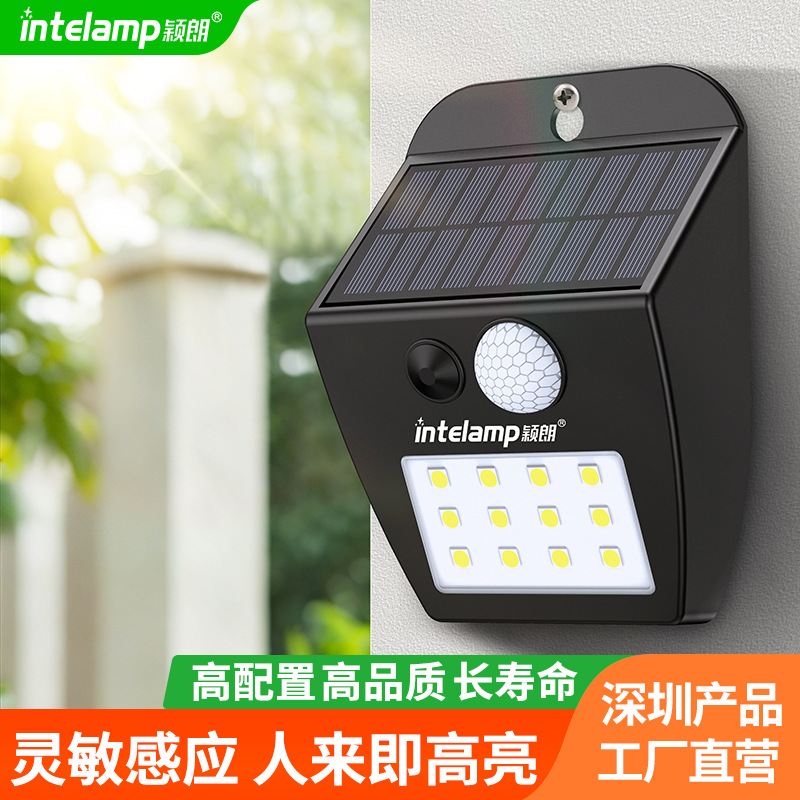 Yinglang 2025 new solar lighting outdoor household rural courtyard outdoor balcony waterproof induction wall lamp