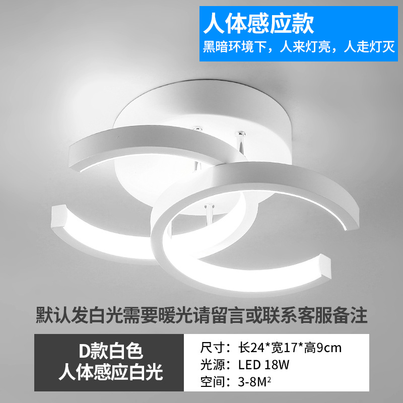 Cuerpo humano inducción entrada luz pasillo luz escaleras guardarropa balcón luz de techo moderno minimalista