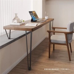 全实木家用阳台电脑桌学生卧室飘窗双人书桌写字桌简约现代办公桌