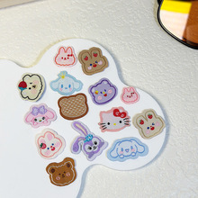 卡通动物布标KT猫星黛露小熊织唛手工diy发绳饰品布贴电脑绣花标