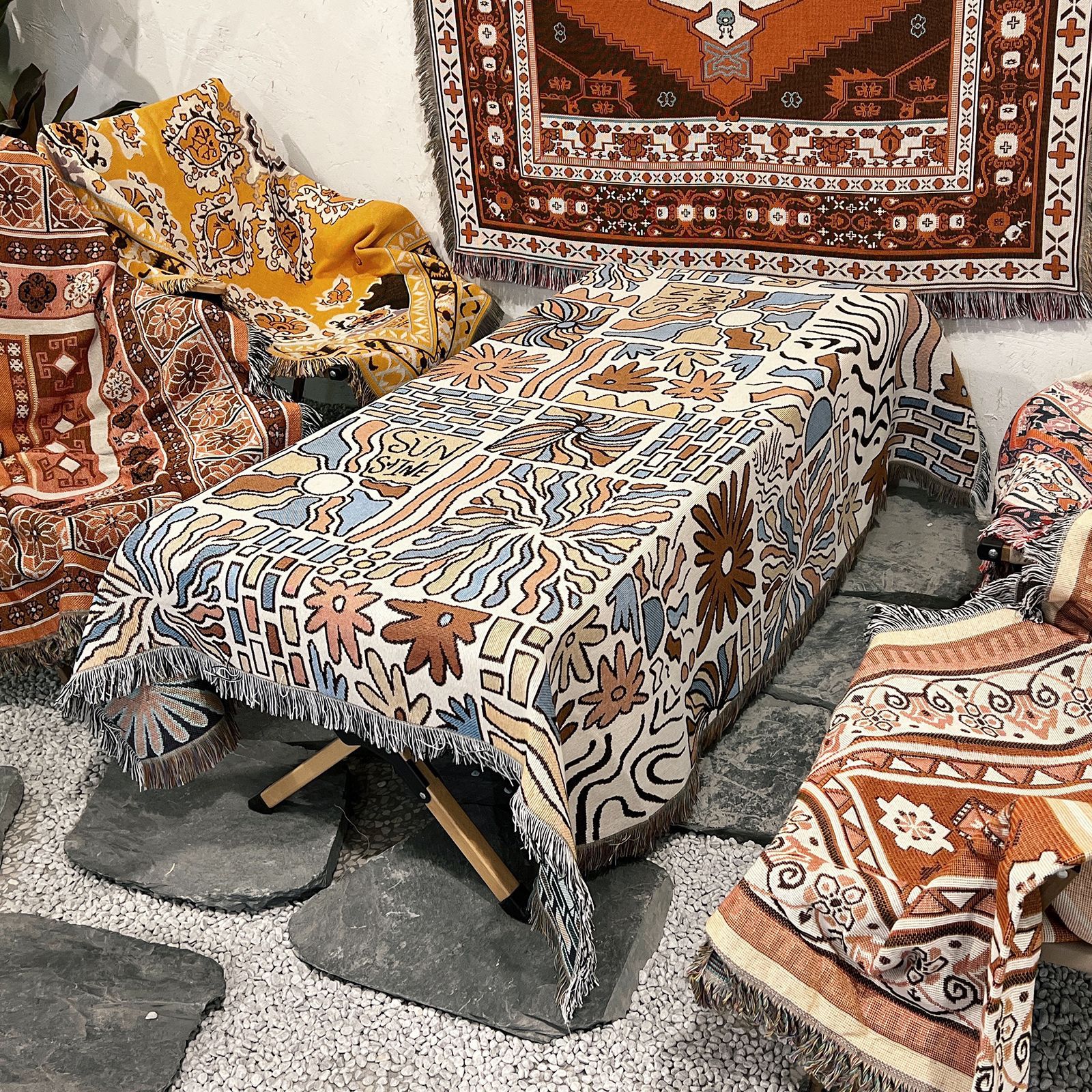 430g Weight carpet, blanket Home Textiles & Decor Type Cotton Nitrile Blend Material Geometric Pattern Casual Style Casual Geometric Cotton Nitrile Blend Carpet Blanket Artificial Decorations 23