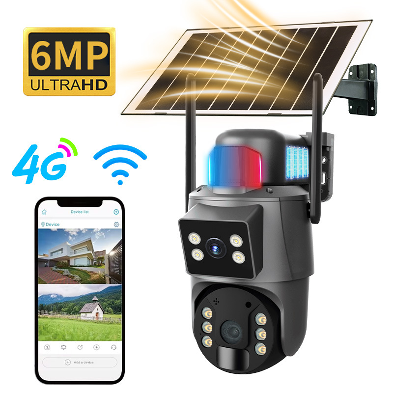 Outdoor Solar Camera Home Monitoring 6 Million Full-Color Mobile Phone Dual-Screen Low-Power Hd Camera